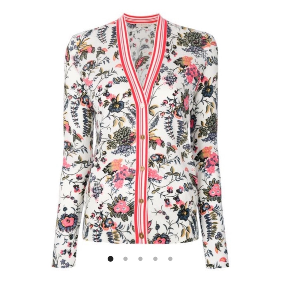 Tori Burch Floral Cardigan